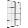 Mexen Mist parawan nawannowy 2-skrzydłowy prawy 120 x 150 cm, czarna kratka, czarny - 8A9-120-011-70-77-P