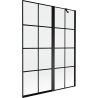 Mexen Mist parawan nawannowy 2-skrzydłowy prawy 130 x 150 cm, czarna kratka, czarny - 8A9-130-011-70-77-P