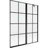 Mexen Mist parawan nawannowy 2-skrzydłowy prawy 140 x 150 cm, czarna kratka, czarny - 8A9-140-011-70-77-P