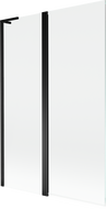Mexen Mist L parawan nawannowy 2-skrzydłowy 110 x 150 cm, transparent, czarny - 8A9L-120-011-70-00