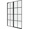 Mexen Mist L parawan nawannowy 2-skrzydłowy lewy 120 x 150 cm, czarna kratka, czarny - 8A9L-120-011-70-77-L