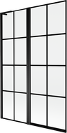Mexen Mist L parawan nawannowy 2-skrzydłowy lewy 120 x 150 cm, czarna kratka, czarny - 8A9L-120-011-70-77-L