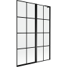 Mexen Mist L parawan nawannowy 2-skrzydłowy prawy 120 x 150 cm, czarna kratka, czarny - 8A9L-120-011-70-77-P