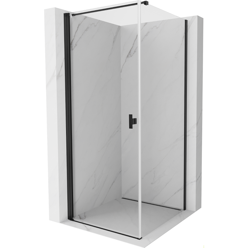 Mexen Mist-B kabina prysznicowa uchylna 95 x 95 cm, transparent, czarna - 8A2T-095-095-70-00