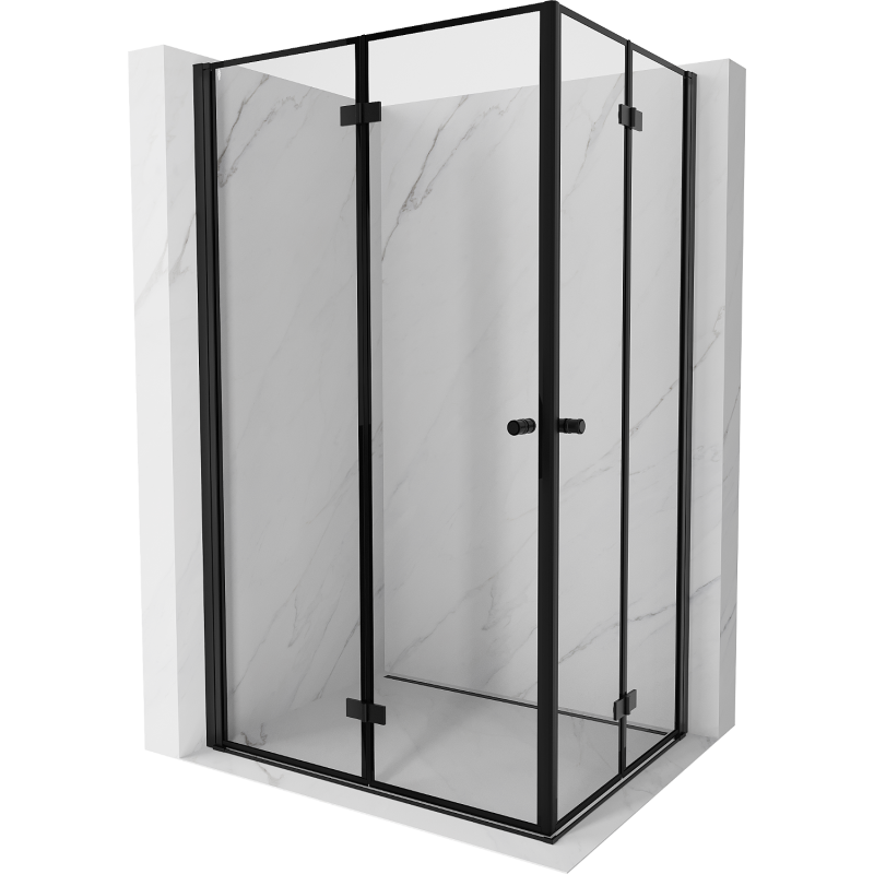 Mexen Mist-F Duo kabina prysznicowa składana lewa 80 x 70 cm, czarna ramka, czarna -  8A6-080L-070P-70-70