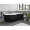 Mexen Silo wanna wolnostojąca narożna prawa ryflowana  170 x 80 cm, biała/czarna, przelew gun metal - 52891708075P-95
