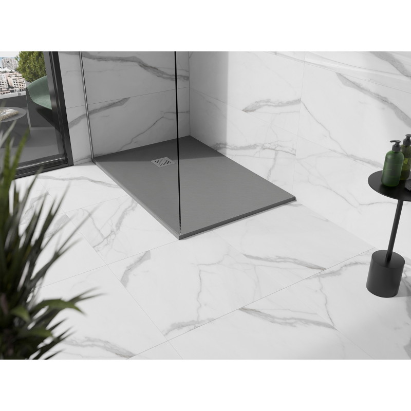Mexen Stone+ brodzik kompozytowy prostokątny 80 x 70 cm, szary-beton - 44617080