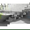 Mexen Silo wanna wolnostojąca narożna lewa ryflowana  150 x 75 cm, biała/szara, przelew chrom - 52891507562L-01