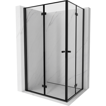 Mexen Mist-F Duo kabina prysznicowa składana lewa 100 x 80 cm, czarna ramka, czarna -  8A6-100L-080P-70-70