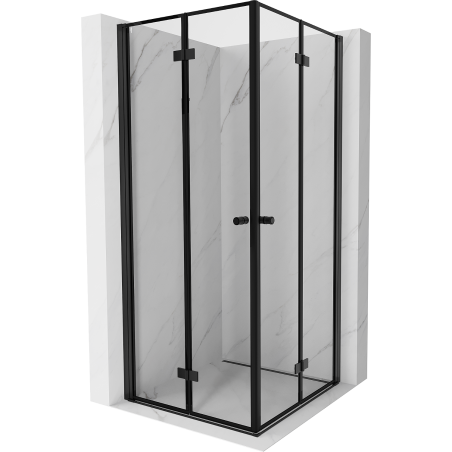 Mexen Mist-F Duo kabina prysznicowa składana 85 x 85 cm, czarna ramka, czarna - 8A6-085L-085P-70-70