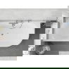 Mexen Silo wanna wolnostojąca narożna lewa ryflowana  150 x 75 cm, biała/szara, przelew gun metal - 52891507562L-95