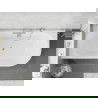 Mexen Silo wanna wolnostojąca narożna lewa ryflowana  170 x 80 cm, biała/szara, przelew chrom - 52891708062L-01