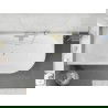 Mexen Silo wanna wolnostojąca narożna lewa ryflowana  170 x 80 cm, biała/szara, przelew złoty szczotkowany - 52891708062L-55