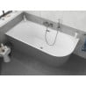 Mexen Silo wanna wolnostojąca narożna lewa ryflowana  170 x 80 cm, biała/szara, przelew gun gray szczotkowany - 52891708062L-66
