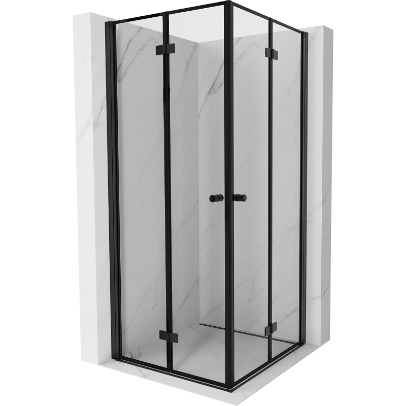 Mexen Mist-F Duo kabina prysznicowa składana 95 x 95 cm, czarna ramka, czarna - 8A6-095L-095P-70-70