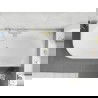 Mexen Silo wanna wolnostojąca narożna prawa ryflowana  150 x 75 cm, biała/szara, przelew złoty - 52891507562P-50