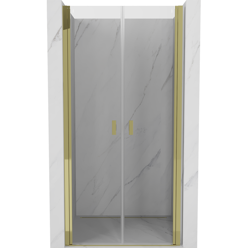 Mexen Mist drzwi prysznicowe uchylne 85 cm, transparent, złote - 8A7-085-000-50-00