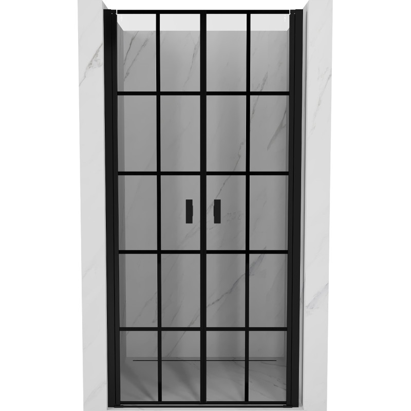 Mexen Mist drzwi prysznicowe uchylne 80 cm, czarna kratka, czarne - 8A7-080-000-70-77