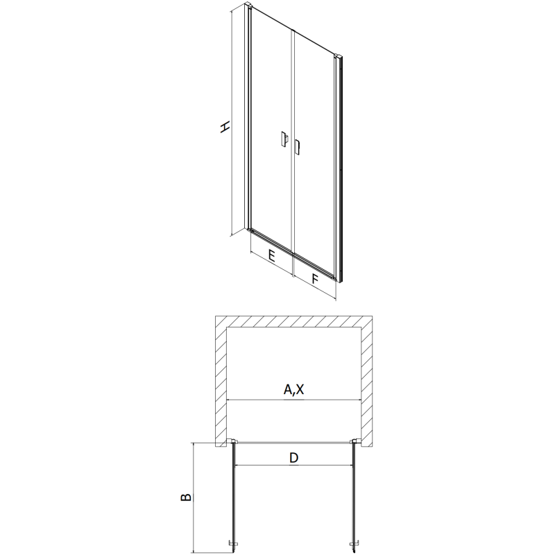 Mexen Mist drzwi prysznicowe uchylne 120 cm, czarna kratka, czarne - 8A7-120-000-70-77