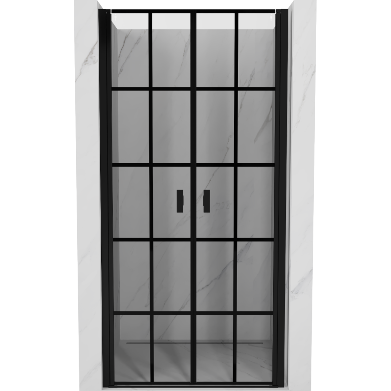 Mexen Mist drzwi prysznicowe uchylne 120 cm, czarna kratka, czarne - 8A7-120-000-70-77