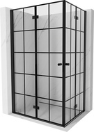 Mexen Mist-F Duo kabina prysznicowa składana lewa 120 x 85 cm, czarna kratka, czarna -  8A6-120L-085P-70-77