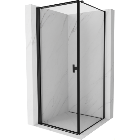 Mexen Mist-B kabina prysznicowa uchylna lewa 80 x 80 cm, czarna ramka, czarna - 8A2T-080-080-70-70-L