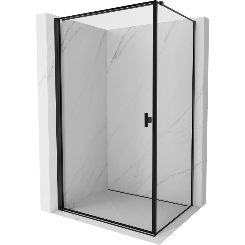 Mexen Mist-B  kabina prysznicowa uchylna lewa 90 x 85 cm, czarna ramka, czarna - 8A2T-090-085-70-70-L