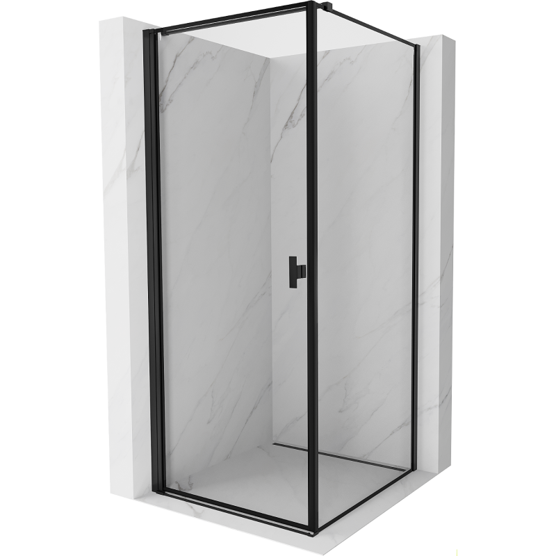 Mexen Mist-B kabina prysznicowa uchylna lewa 90 x 90 cm, czarna ramka, czarna - 8A2T-090-090-70-70-L