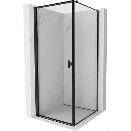 Mexen Mist-B kabina prysznicowa uchylna lewa 90 x 90 cm, czarna ramka, czarna - 8A2T-090-090-70-70-L