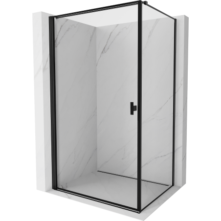 Mexen Mist-B  kabina prysznicowa uchylna lewa 80 x 95 cm, czarna ramka, czarna - 8A2T-080-095-70-70-L