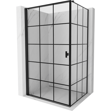 Mexen Mist-B  kabina prysznicowa uchylna lewa 100 x 85 cm, czarna kratka, czarna - 8A2T-100-085-70-77-L