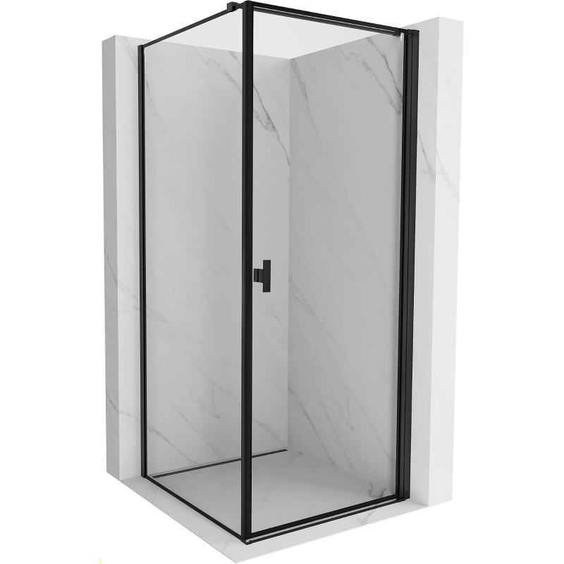 Mexen Mist-B kabina prysznicowa uchylna prawa 90 x 90 cm, czarna ramka, czarna - 8A2T-090-090-70-70-P
