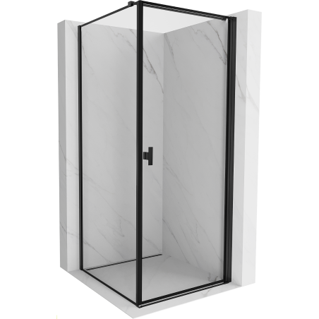 Mexen Mist-B kabina prysznicowa uchylna prawa 90 x 90 cm, czarna ramka, czarna - 8A2T-090-090-70-70-P