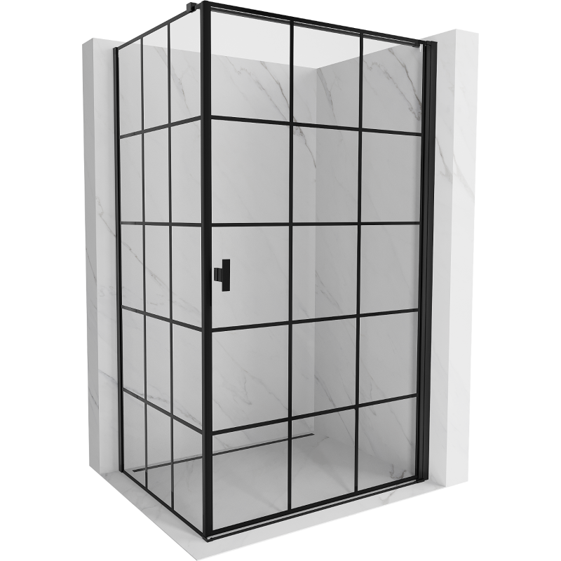 Mexen Mist-B  kabina prysznicowa uchylna prawa 80 x 70 cm, czarna kratka, czarna - 8A2T-080-070-70-77-P