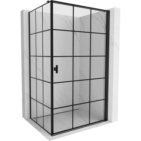 Mexen Mist-B  kabina prysznicowa uchylna prawa 80 x 70 cm, czarna kratka, czarna - 8A2T-080-070-70-77-P