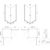 Mexen Mist-B Duo kabina prysznicowa uchylna 95 x 95 cm, transparent, czarna - 8A2-095-095-70-00