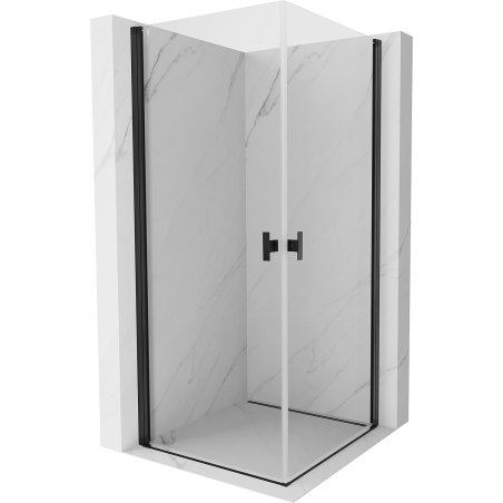 Mexen Mist-B Duo kabina prysznicowa uchylna 95 x 95 cm, transparent, czarna - 8A2-095-095-70-00