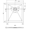 Mexen Stone+ brodzik kompozytowy prostokątny 80 x 70 cm, czarny - 44707080
