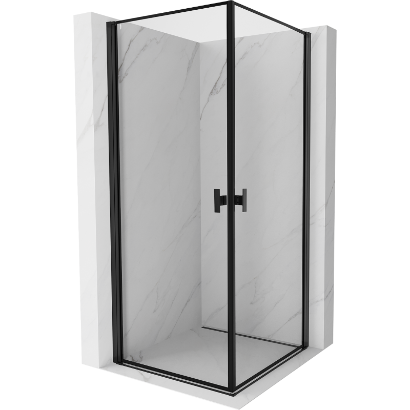 Mexen Mist-B Duo kabina prysznicowa uchylna 90 x 90 cm, czarna ramka, czarna - 8A2-090L-090P-70-70
