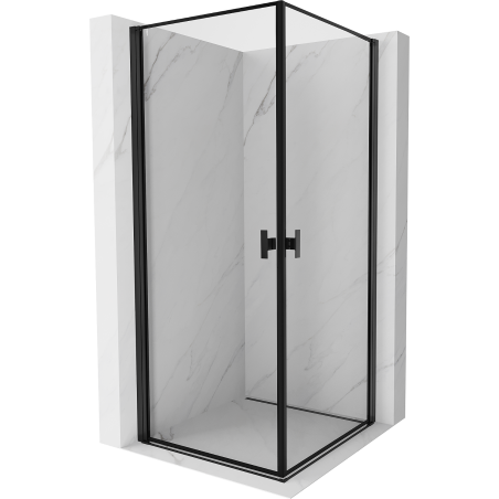 Mexen Mist-B Duo kabina prysznicowa uchylna 90 x 90 cm, czarna ramka, czarna - 8A2-090L-090P-70-70