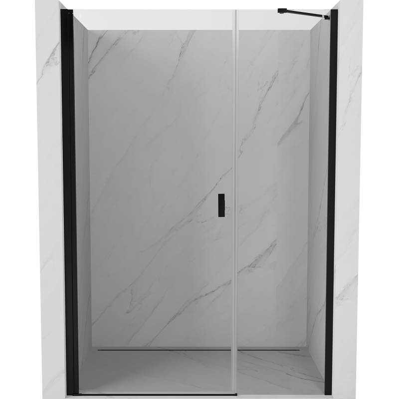Mexen Mist-B drzwi prysznicowe uchylne 115 cm, transparent, czarne - 8A2-115-001-70-00