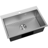 Mexen Solix zlewozmywak stalowy 1-komorowy 650 x 450 mm, inox HC - 6403651000-01HC