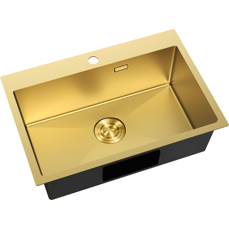 Mexen Solix zlewozmywak stalowy 1-komorowy 650 x 450 mm, złoty - 6403651000-55