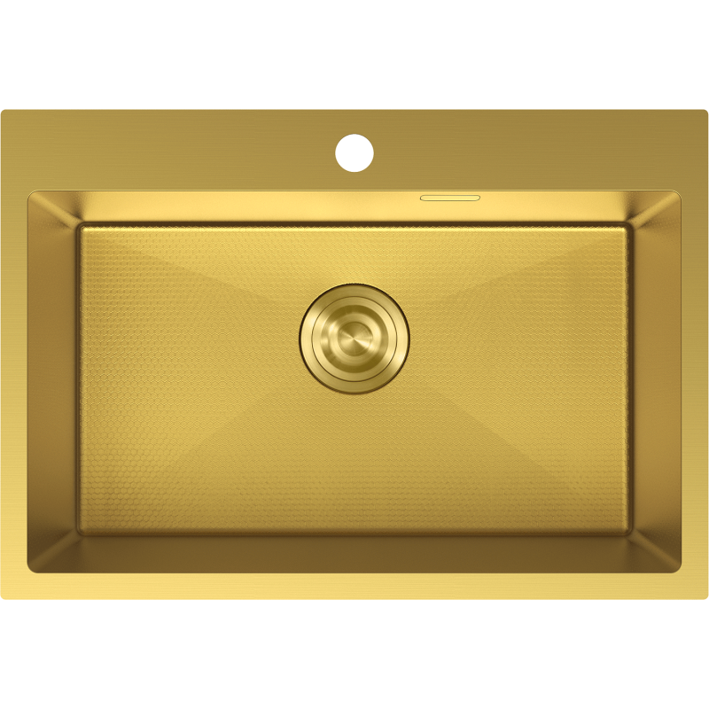 Mexen Solix zlewozmywak stalowy 1-komorowy 650 x 450 mm, złoty HC - 6403651000-55HC