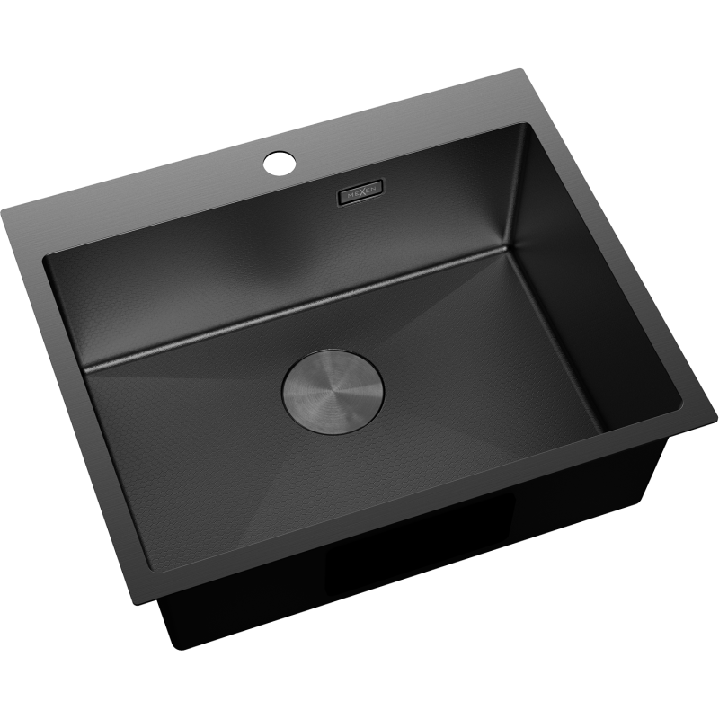 Mexen Solix zlewozmywak stalowy 1-komorowy 600 x 500 mm, czarny HC - 6408601000-70HC