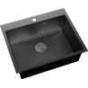 Mexen Solix zlewozmywak stalowy 1-komorowy 600 x 500 mm, czarny HC - 6408601000-70HC