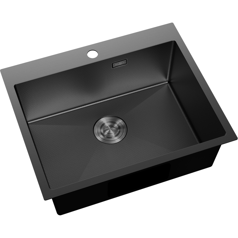 Mexen Solix zlewozmywak stalowy 1-komorowy 600 x 500 mm, czarny HC - 6408601000-70HC