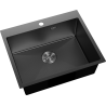 Mexen Solix zlewozmywak stalowy 1-komorowy 600 x 500 mm, czarny HC - 6408601000-70HC