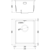 Mexen Trixo zlewozmywak stalowy 1-komorowy 370 x 440 mm, inox HC - 6412371000-01HC