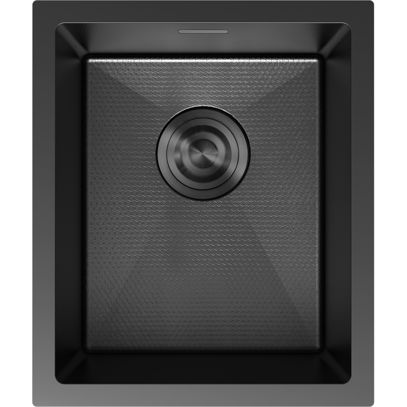 Mexen Trixo zlewozmywak stalowy 1-komorowy 370 x 440 mm, czarny HC - 6412371000-70HC
